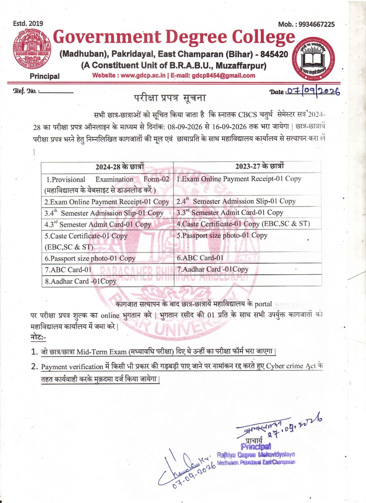 Examination Guidelines